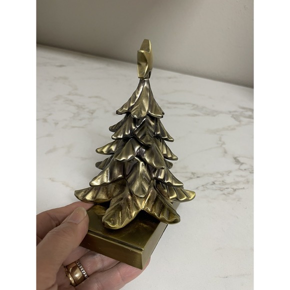 Bronze Metal 3D Christmas Tree Stocking Hanger Mantel Fireplace Hook Holder - Picture 6 of 11